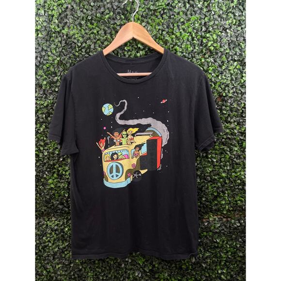 ALab, Black T-Shirt, Peace Van, Alien, Bikini Girls Men’s Size L - Picture 1 of 4
